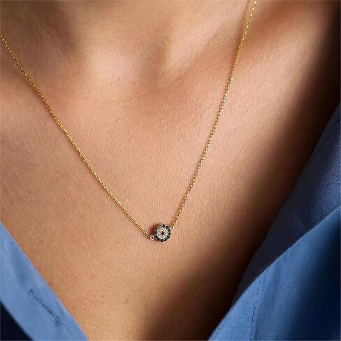 Collner 14K Gold Heart Pendant Necklace for Women Dainty Star Necklace Tiny Evil Eye Choker Necklace Boho Crescent Moon Necklace Minimalist Jewelry in Saudi Arabia