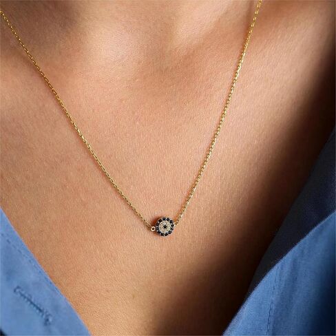 Collner 14K Gold Heart Pendant Necklace for Women Dainty Star Necklace Tiny Evil Eye Choker Necklace Boho Crescent Moon Necklace Minimalist Jewelry in Saudi Arabia