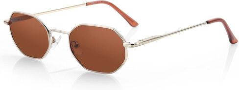 ZENOTTIC Small Octagonal Polarized Sunglasses for Women Men Hippie Metal Frame Retro Rectangle Sun Glasses in Saudi Arabia