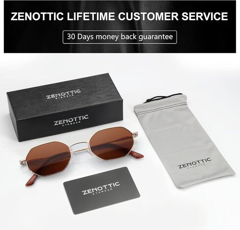ZENOTTIC Small Octagonal Polarized Sunglasses for Women Men Hippie Metal Frame Retro Rectangle Sun Glasses in Saudi Arabia