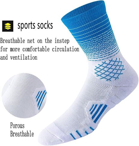 Athletic Crew Socks Performance Thick Cushioned Sport Basketball Running Training Compression Socks for Men & Women in Saudi Arabia