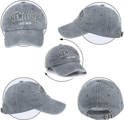 Baseball Hat New-York Distressed-Adjustable-Strapback - Washed Twill Dad Hat Unisex in Saudi Arabia