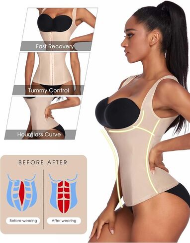 Ekouaer Women's Underbust Corset Waist Trainer Cincher Steel Boned Body Shaper Tummy Fat Burner S-4XL in Saudi Arabia