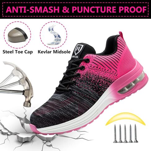 Steel Toe Shoes for Men Women Lightweight Comfortable Work Shoes Indestructible Slip Resistant Safety Shoes with Air Cushion in Saudi Arabia