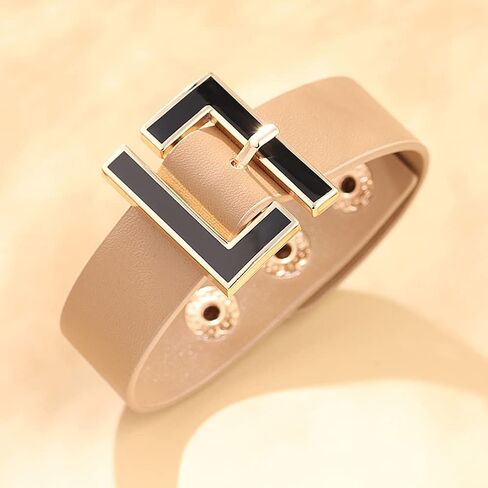 Chamqueen Geometric Metal Leather Bracelet Jewelry Gift for Woman and Girl in Saudi Arabia