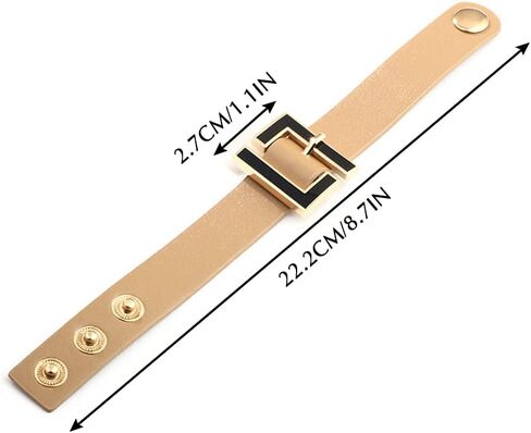 Chamqueen Geometric Metal Leather Bracelet Jewelry Gift for Woman and Girl in Saudi Arabia