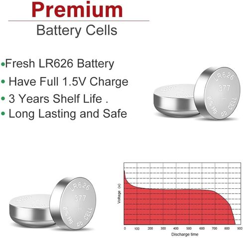 SR626SW Watch Batteries 377 376 AG4 LR626 1.55V Button Cell Alkaline Batteries 10 Pack in Kuwait