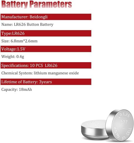 SR626SW Watch Batteries 377 376 AG4 LR626 1.55V Button Cell Alkaline Batteries 10 Pack in Kuwait