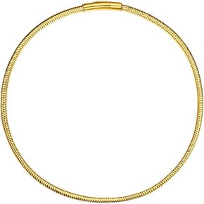 قلادة سلسلة ثعبان متعرجة أنيقة من PROSTEEL للنساء، سلسلة سميكة بسمك 5 مم، 16 بوصة/18 بوصة، لون فضي/ذهبي/أسود، تأتي في صندوق هدايا