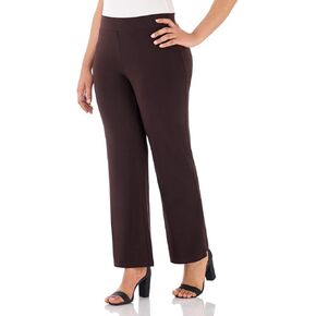 Rekucci Travel in Style Curvy Woman Classic Soft Knit Straight Leg Plus Size Pant