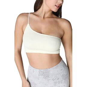NIKIBIKI Women Seamless One Shoulder Ribbed Bralette, Made in U.S.A, One Size in Saudi Arabia