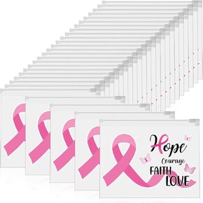 Abbylike 150 Pcs Breast Cancer Awareness Makeup Bags Bulk Pink Cosmetic Pouches Breast Cancer Survivor Gifts for Woman Girls EVA Waterproof Zipper Pouch Travel Toiletry Cosmetic Organizer(Ribbon) in Saudi Arabia