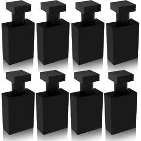 Foraineam 8 Pack 30ml / 1 oz. Black Refillable Perfume Bottles, Portable Square Empty Glass Perfume Atomizer Bottle with Spray Applicator in Kuwait