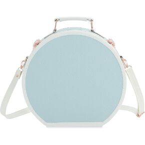 Handmade Round Hat Box, Vintage Carry on Suitcase, Faux Leather Cosmetic Train Bag Decorative Case in Saudi Arabia