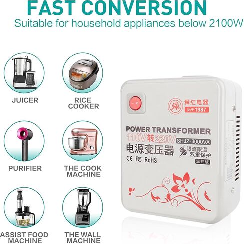 110 to 220 Voltage Converter 120v to 240v Step Up Transformer 2000W in Saudi Arabia