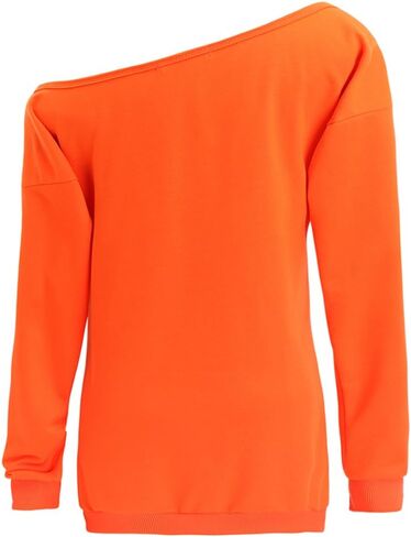 Dutebare Women Halloween Off Shoulder Sweatshirt Slouchy Witch Shirt Long Sleeve Pullover Tops in Saudi Arabia