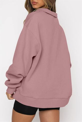 onlypuff Half Zip Oversized Sweatshirt for Women Pullover Fleece Lined Hoodies Quater Zip up Trendy Fall Fashion Teen Girls in Saudi Arabia