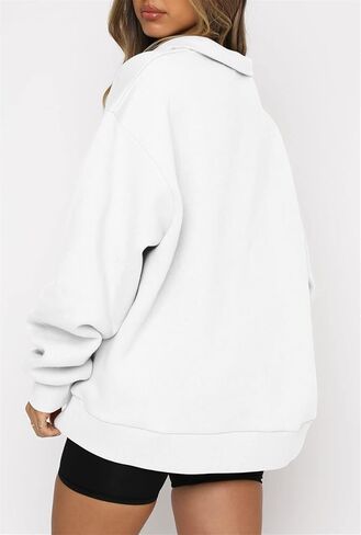 onlypuff Half Zip Oversized Sweatshirt for Women Pullover Fleece Lined Hoodies Quater Zip up Trendy Fall Fashion Teen Girls in Saudi Arabia