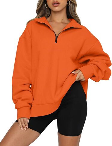 onlypuff Half Zip Oversized Sweatshirt for Women Pullover Fleece Lined Hoodies Quater Zip up Trendy Fall Fashion Teen Girls in Saudi Arabia