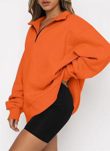 onlypuff Half Zip Oversized Sweatshirt for Women Pullover Fleece Lined Hoodies Quater Zip up Trendy Fall Fashion Teen Girls in Saudi Arabia