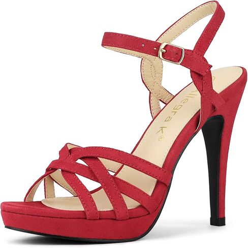 Allegra K Women's Strappy Platform Heels Stiletto Heel Sandals in Kuwait