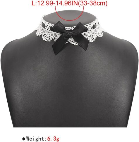 Kenfery خمر القوس عقدة المختنق قلادة مثير الدانتيل طوق قلادة لطيف الوردي حفلة موسيقية الكرة الزفاف قلادة للنساء والفتيات (الوردي) in Kuwait