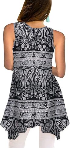 Viracy Women's Summer Casual Sleeveless Swing Tunic Floral Tank Top (S-3XL) in Kuwait