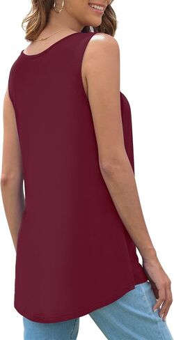 DILIUXING Women's Summer Tunic Top Short Sleeve Sleeveless Round Neck Pleated Casual Cute TShirts Basic Loose Blouses in Saudi Arabia