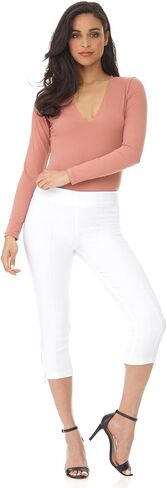 Rekucci Women's Ease into Comfort Slimming Seamed Capri w/Zipper Detail in Kuwait