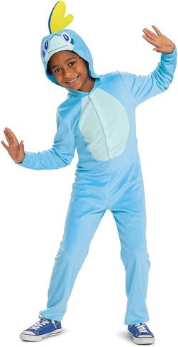 Sobble Pokemon Kids Costume, Official Pokemon Hooded Jumpsuit with Fin, Classic in Saudi Arabia