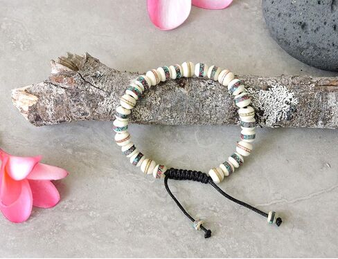 سوار مالا طبي مدمج للصلاة التبتية واليوجا واليوجا قابل للتعديل من خرز صلاة التبت للتأمل مع اختيارات متعددة من الالوان (ابيض), One Size, النحاس in Kuwait