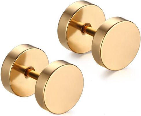 Xusamss Punk Body Piercing Titanium Steel Round Barbell Stud Earrings in Kuwait