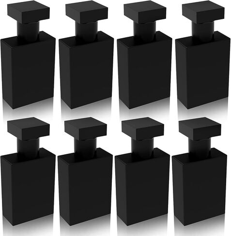 Foraineam 8 Pack 30ml / 1 oz. Black Refillable Perfume Bottles, Portable Square Empty Glass Perfume Atomizer Bottle with Spray Applicator in Kuwait