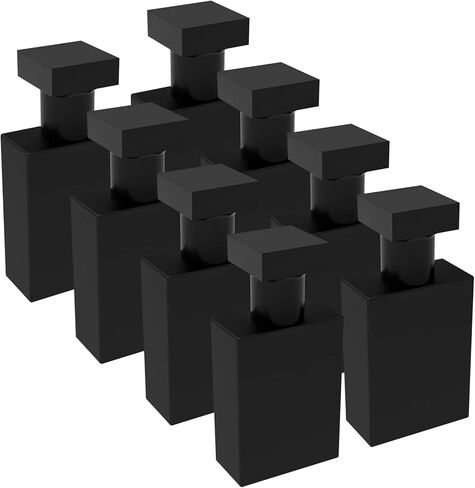 Foraineam 8 Pack 30ml / 1 oz. Black Refillable Perfume Bottles, Portable Square Empty Glass Perfume Atomizer Bottle with Spray Applicator in Kuwait