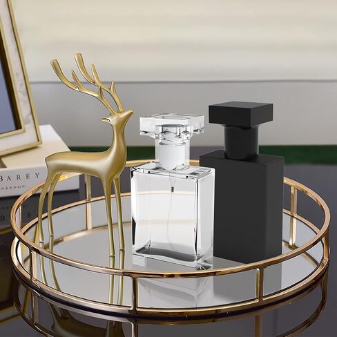 Foraineam 8 Pack 30ml / 1 oz. Black Refillable Perfume Bottles, Portable Square Empty Glass Perfume Atomizer Bottle with Spray Applicator in Kuwait