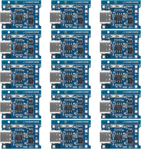 15 قطعة 5 فولت 1A TP4056 وحدة شحن Type-C USB 18650 لوحة شاحن بطارية ليثيوم مع الحماية (Type-C USB) in Kuwait