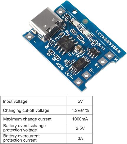 15 قطعة 5 فولت 1A TP4056 وحدة شحن Type-C USB 18650 لوحة شاحن بطارية ليثيوم مع الحماية (Type-C USB) in Kuwait