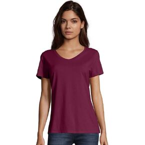 Hanes Women’s Perfect-T Short Sleeve V-Neck T-Shirt