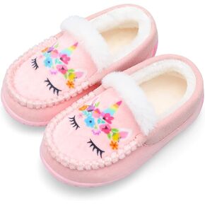 Scurtain Unisex Kids Toddler Slippers Suede Moccasin Slippers for Boys Girls Baby Lined with Warm Fur in Saudi Arabia