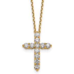 FB Jewels 14K White Gold True Origin Lab Grown Diamond VS SI D,E,F Cross Sterling Silver Pendant with Chain in Saudi Arabia