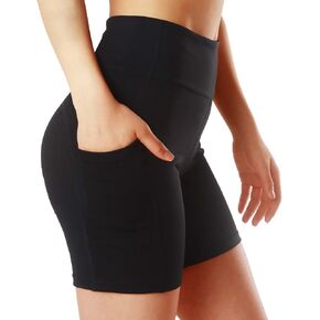 ChinFun Yoga Shorts for Women High Waist Tummy Control 4 Way Stretch Workout Running Shorts Side Pockets in Saudi Arabia