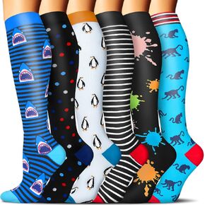 SunFeeling 6 Pairs Compression Socks for Women & Men Circulation, 20-30mmHg is Best Support for Running,Athletic,Sports in Saudi Arabia