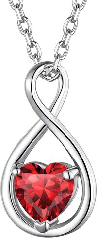 Suplight 925 Sterling Silver Birthstone Pearl Infinity Cross/Infinity Symbol Pendant Necklace for Women (with Gift Box) in Kuwait