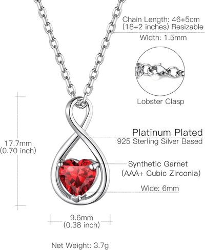 Suplight 925 Sterling Silver Birthstone Pearl Infinity Cross/Infinity Symbol Pendant Necklace for Women (with Gift Box) in Kuwait