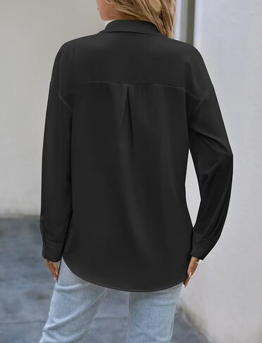 Button Down Shirts for Women Long Sleeve Collared Blouse Business Casual Tops in Saudi Arabia