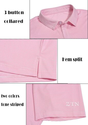 Striped Polo Shirts for Men - Short Sleeve Dry Fit Golf Polo Work Polo Shirts Tennis Golf Athletic Shirts in Kuwait