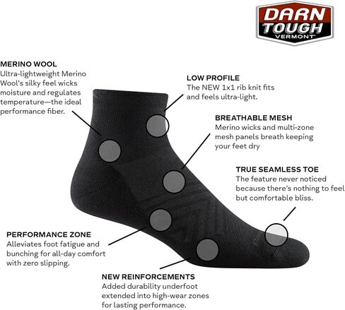 Darn Tough (1055 Run Coolmax 1/4 Ultra-Lightweight with Cushion Men's Sock in Saudi Arabia