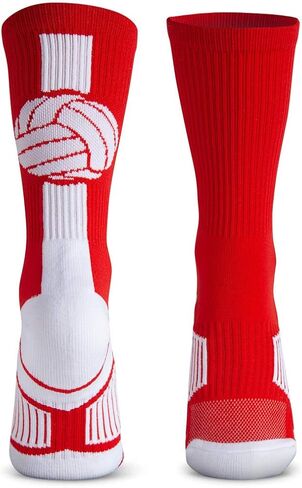 ChalkTalkSPORTS Athletic Half Cushioned Crew Socks | Mid Calf | Volleyball | Multiple Colors in Saudi Arabia