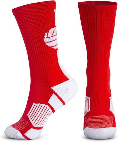 ChalkTalkSPORTS Athletic Half Cushioned Crew Socks | Mid Calf | Volleyball | Multiple Colors in Saudi Arabia