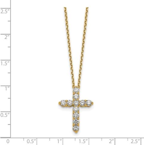 FB Jewels 14K White Gold True Origin Lab Grown Diamond VS SI D,E,F Cross Sterling Silver Pendant with Chain in Saudi Arabia